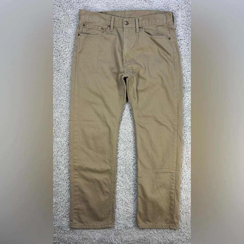 Levi's Jeans Mens 36 x 32 505 Khaki Straight Classic Casual Travel Ceremony